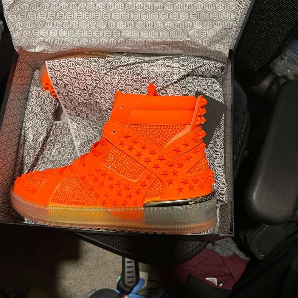 Philipp Plein Crystal leather hightop sneakers - Picture 7 of 11